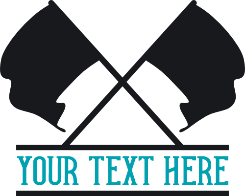 (131-02-D) Color Guard Flags Split Text Name Custom Iron-On Transfer