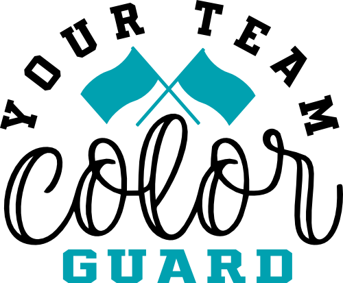 (131-04-E) Team Name Color Guard Custom Iron-On Transfer