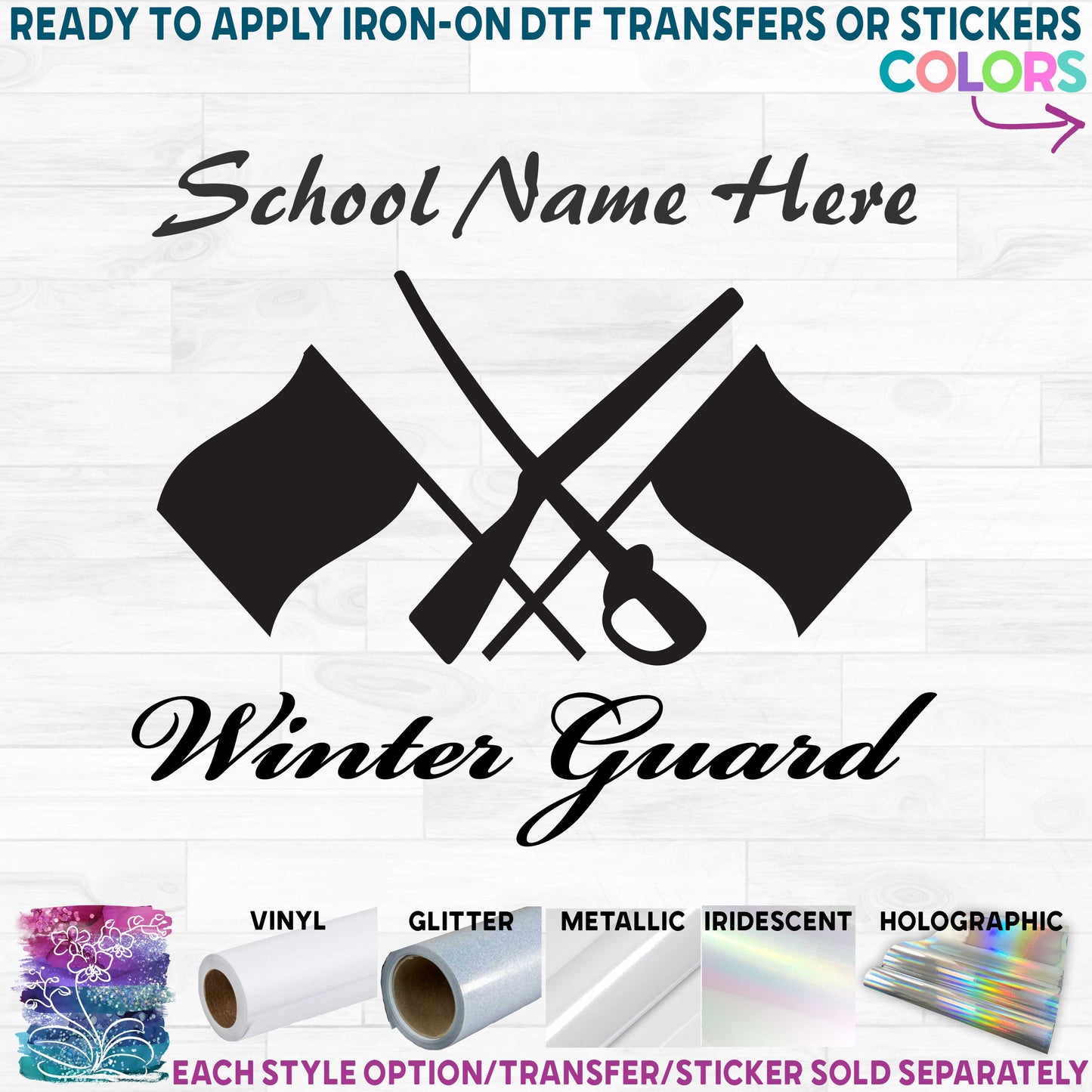 (s131-3C) School Name High School Color Guard Winter Guard