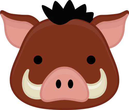 (s169-13-1J) Baby Warthog Face