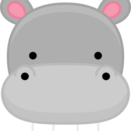 (s169-13-1P) Baby Hippo Face