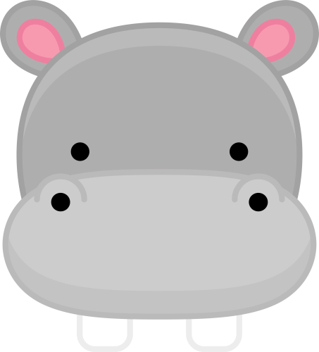 (s169-13-1P) Baby Hippo Face