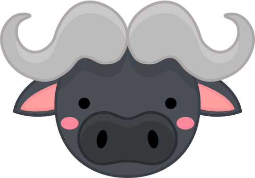 (s169-13-1R) Water Buffalo Face