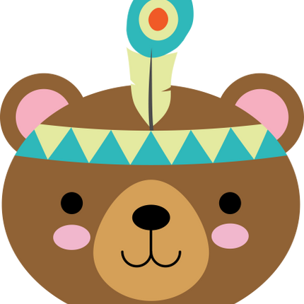 (s169-14-1S) Tribal Bear Face