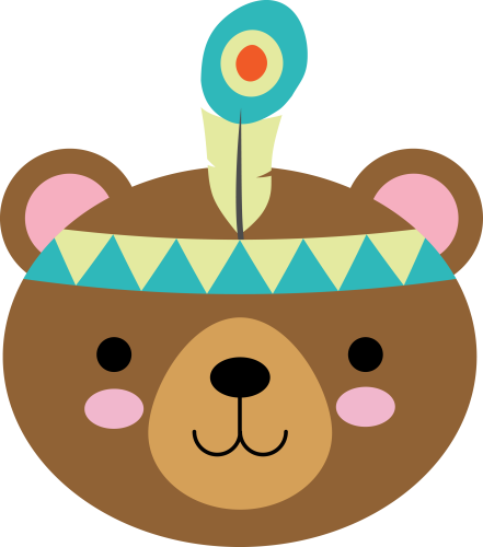 (s169-14-1S) Tribal Bear Face