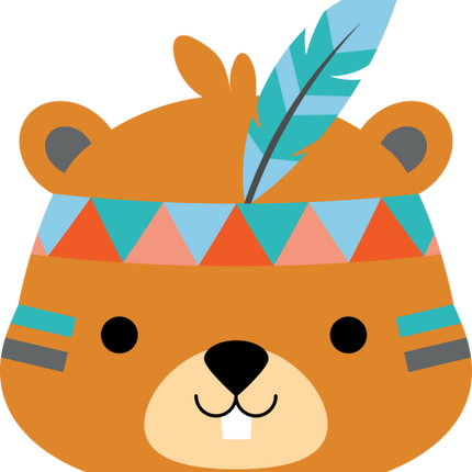 (s169-14-1U) Tribal Beaver Face