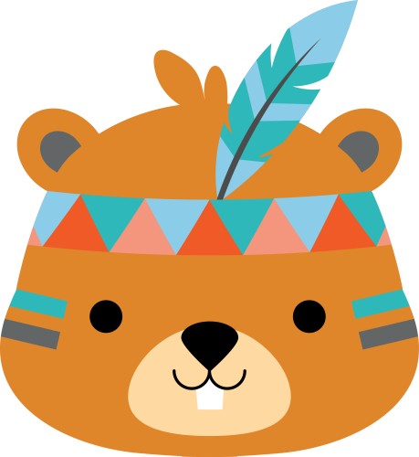 (s169-14-1U) Tribal Beaver Face