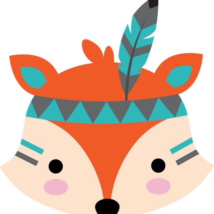 (s169-14-1W Tribal Fox Face