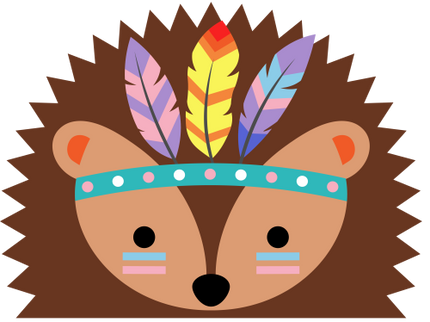 (s169-14-1X) Tribal Hedgehog Face