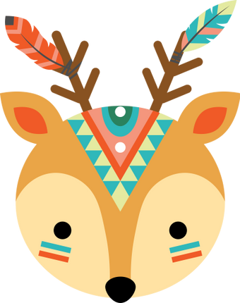 (s169-14-1Y) Tribal Deer Face