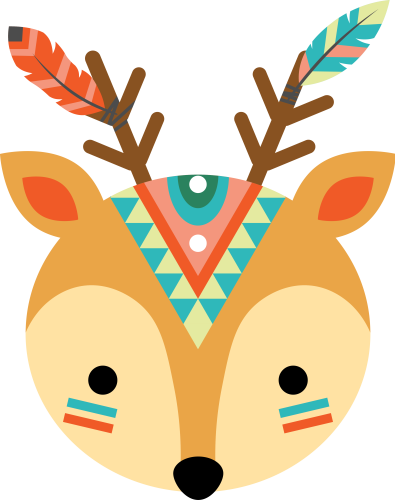 (s169-14-1Y) Tribal Deer Face