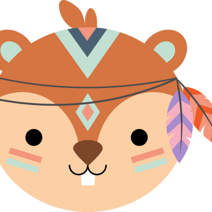 (s169-14-1Z) Tribal Chipmunk Face
