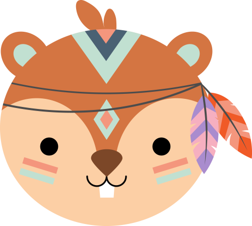 (s169-14-1Z) Tribal Chipmunk Face