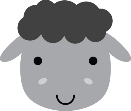 (s169-15-1N) Black Sheep Face