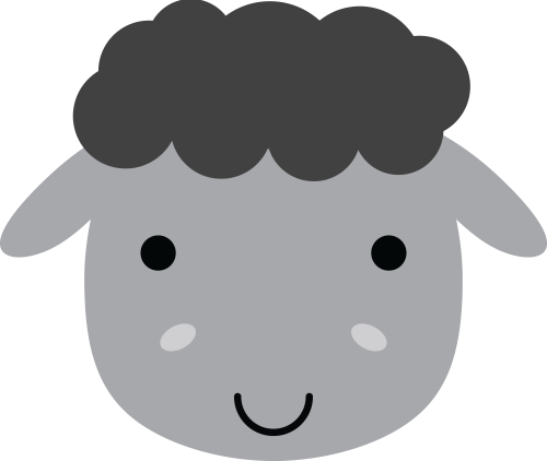 (s169-15-1N) Black Sheep Face