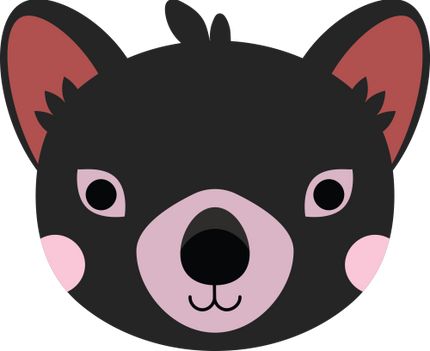 (s169-16-G) Tasmanian Devil Face