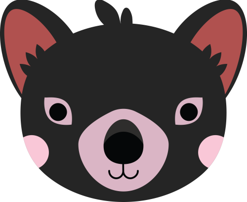 (s169-16-G) Tasmanian Devil Face