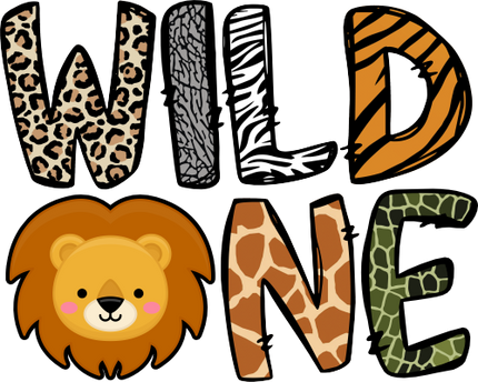 (s169-13-1U) Wild One Animal Lion Face