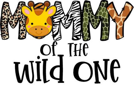 (s169-13-1T) Wild One Family Custom Text Animal Faces Safari 20 Animal Styles