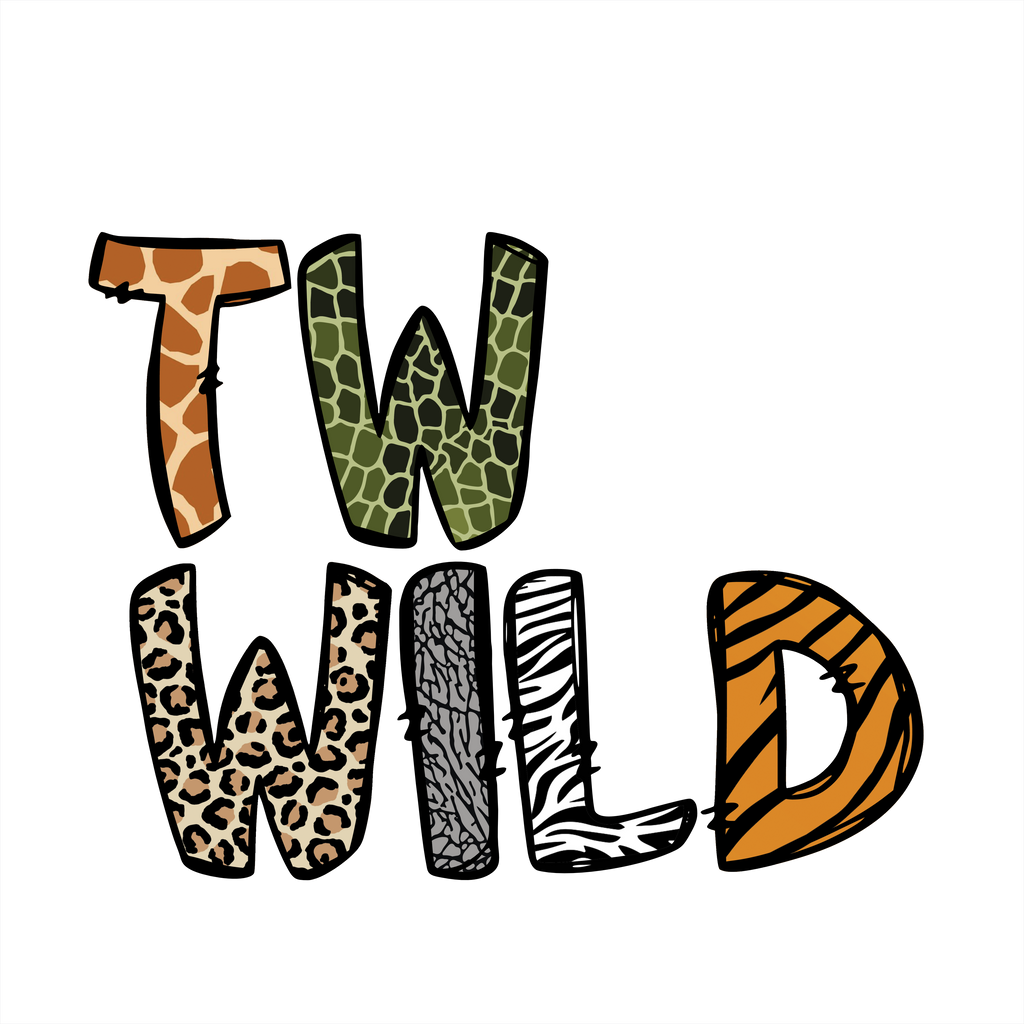 (s169-13-1V) Two Wild Animal Faces Safari 20 Animal Options