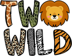 (s169-13-1V) Two Wild Animal Faces Safari 20 Animal Options