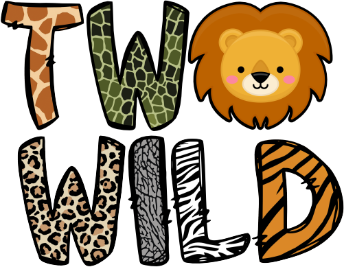 (s169-13-1V) Two Wild Animal Faces Safari 20 Animal Options