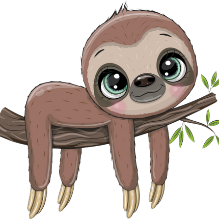 (s133-01-A) Cute Cartoon Sloth