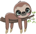 (s133-01-A) Cute Cartoon Sloth