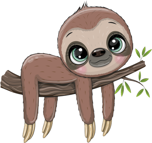 (s133-01-A) Cute Cartoon Sloth