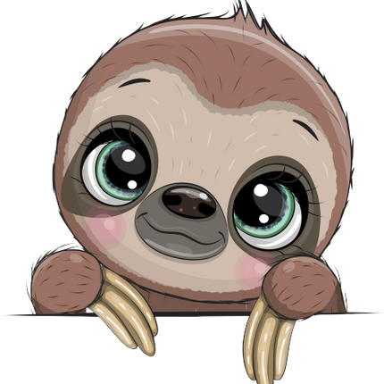 (s133-01-B) Cute Cartoon Sloth