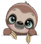 (s133-01-B) Cute Cartoon Sloth