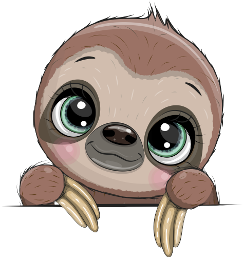(s133-01-B) Cute Cartoon Sloth