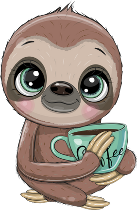 (s133-01-C) Cute Cartoon Sloth Coffee Cup