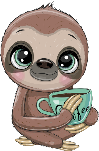 (s133-01-C) Cute Cartoon Sloth Coffee Cup