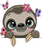 (s133-01-D) Cute Cartoon Sloth