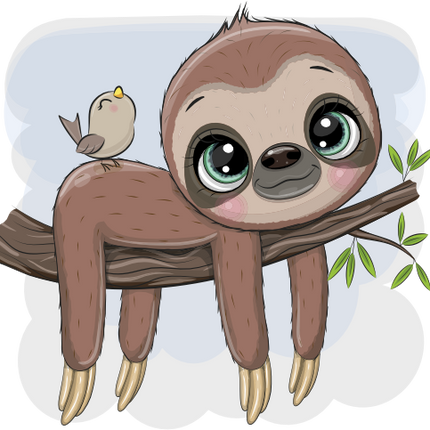 (s133-01-G) Cute Cartoon Sloth
