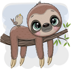 (s133-01-G) Cute Cartoon Sloth