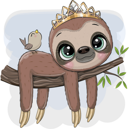 (s133-01-I) Cute Cartoon Sloth Tiara Crown
