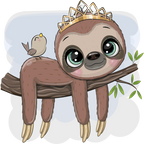 (s133-01-I) Cute Cartoon Sloth Tiara Crown