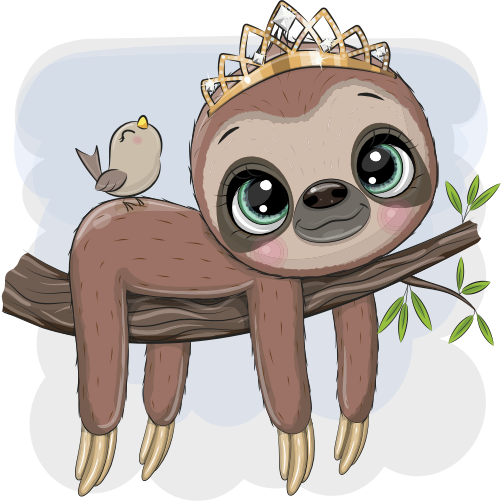 (s133-01-I) Cute Cartoon Sloth Tiara Crown