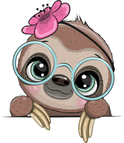 (s133-01-J) Cute Cartoon Sloth Flower Headband Glasses
