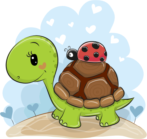(s133-10-D) Cute Cartoon Turtle Ladybug