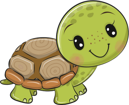 (s133-10-F) Cute Cartoon Turtle