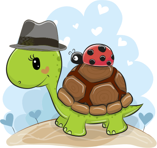 (s133-10-I) Cute Cartoon Turtle Fedora