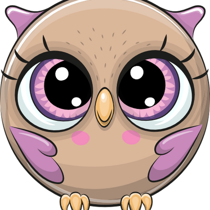 (s133-11-A) Cute Cartoon Owl