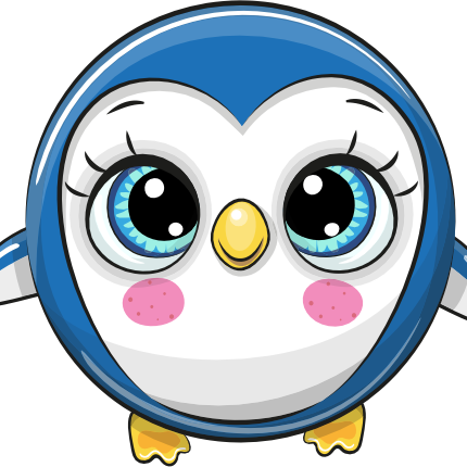 (133-11-B) Cute Cartoon Penguin