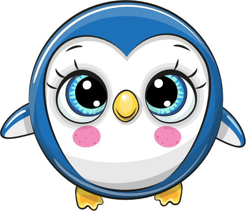 (133-11-B) Cute Cartoon Penguin