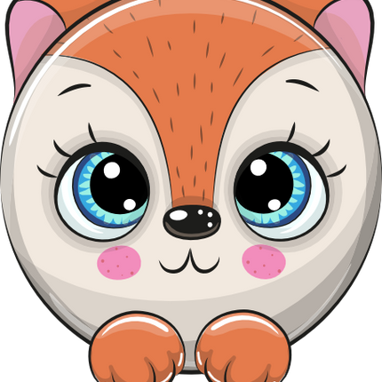(s133-11-D) Cute Cartoon Fox