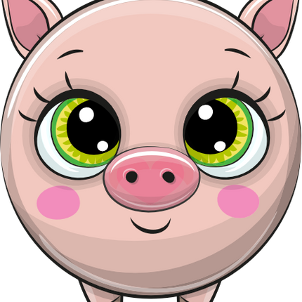 (s133-11-I) Cute Cartoon Pig