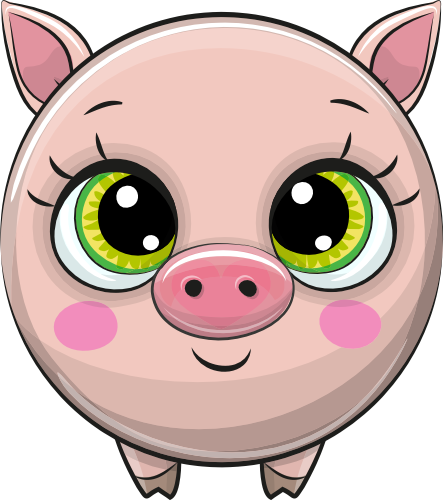 (s133-11-I) Cute Cartoon Pig